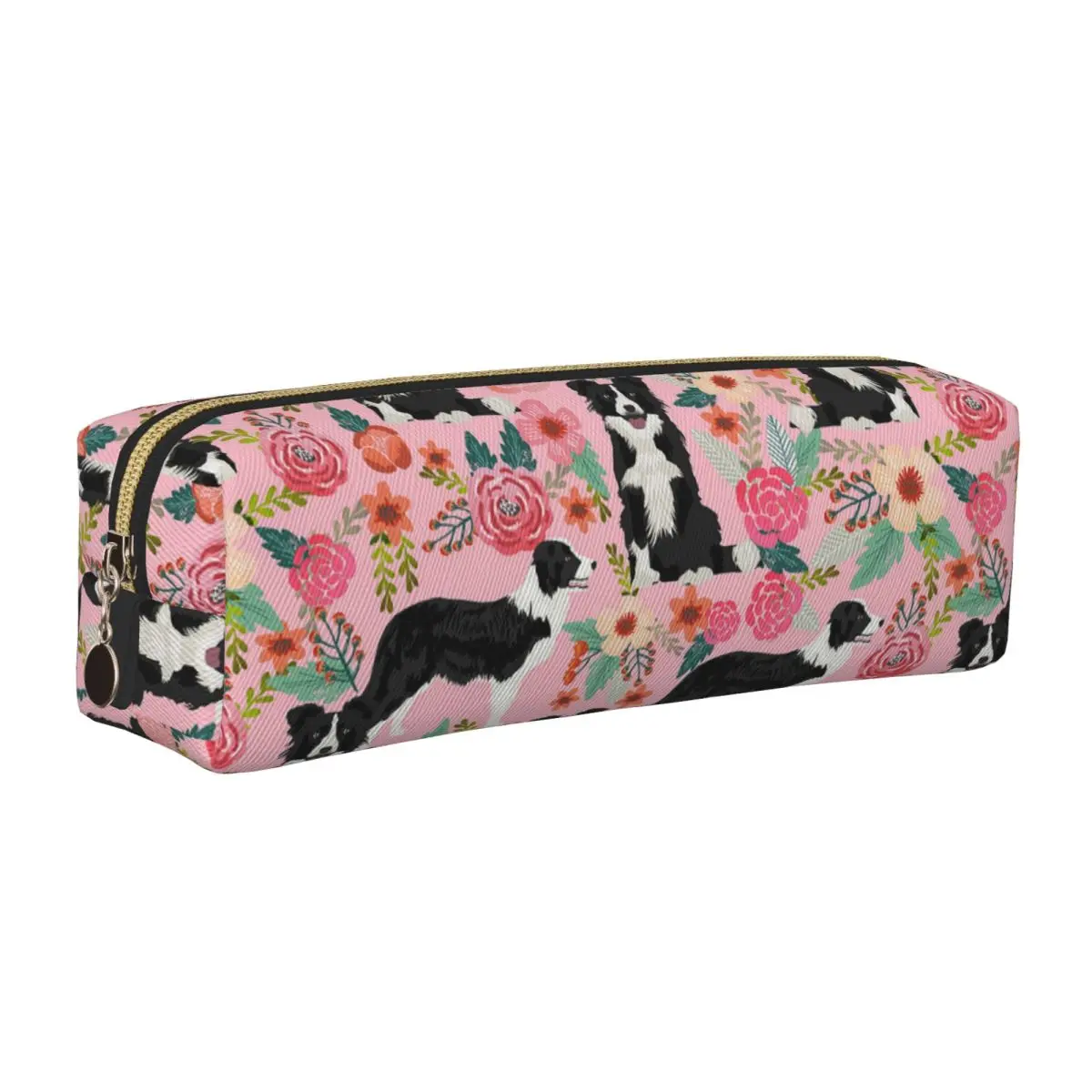 

Милые бордер-колли, розовые пеналы с цветочным принтом для собак, пеналы с животными, ручка для девочек и мальчиков, сумка для студентов, школьные подарки, канцелярские принадлежности