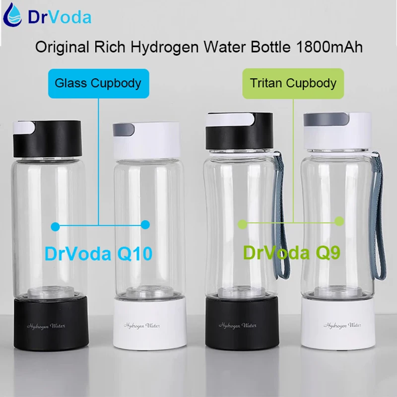 Rechargeable Hydrogen Water Generator Glass Bottle Self-Clean Pure H2 Cup Water Ionizer SPE PEM Best Hydrogen Water Maker