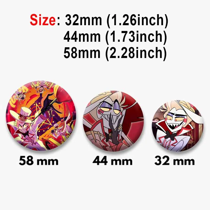 Lucifer Alastor Duckies Soft Button Pins DIY Round Snap-in Brooches Backpack Shirt Accessories