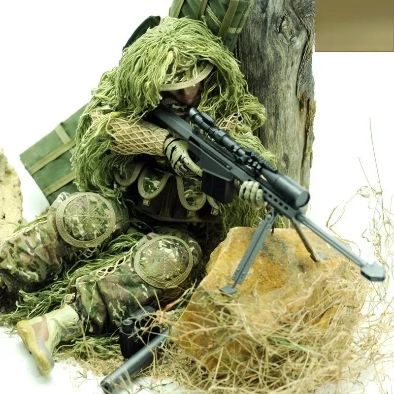 NB07 NB08 Männlicher Soldat im Maßstab 1:6, mehrteilige Kunststoff-Sammlungsscharfschütze mit Barrett, Militärmodell für 12-Zoll-Actionfiguren