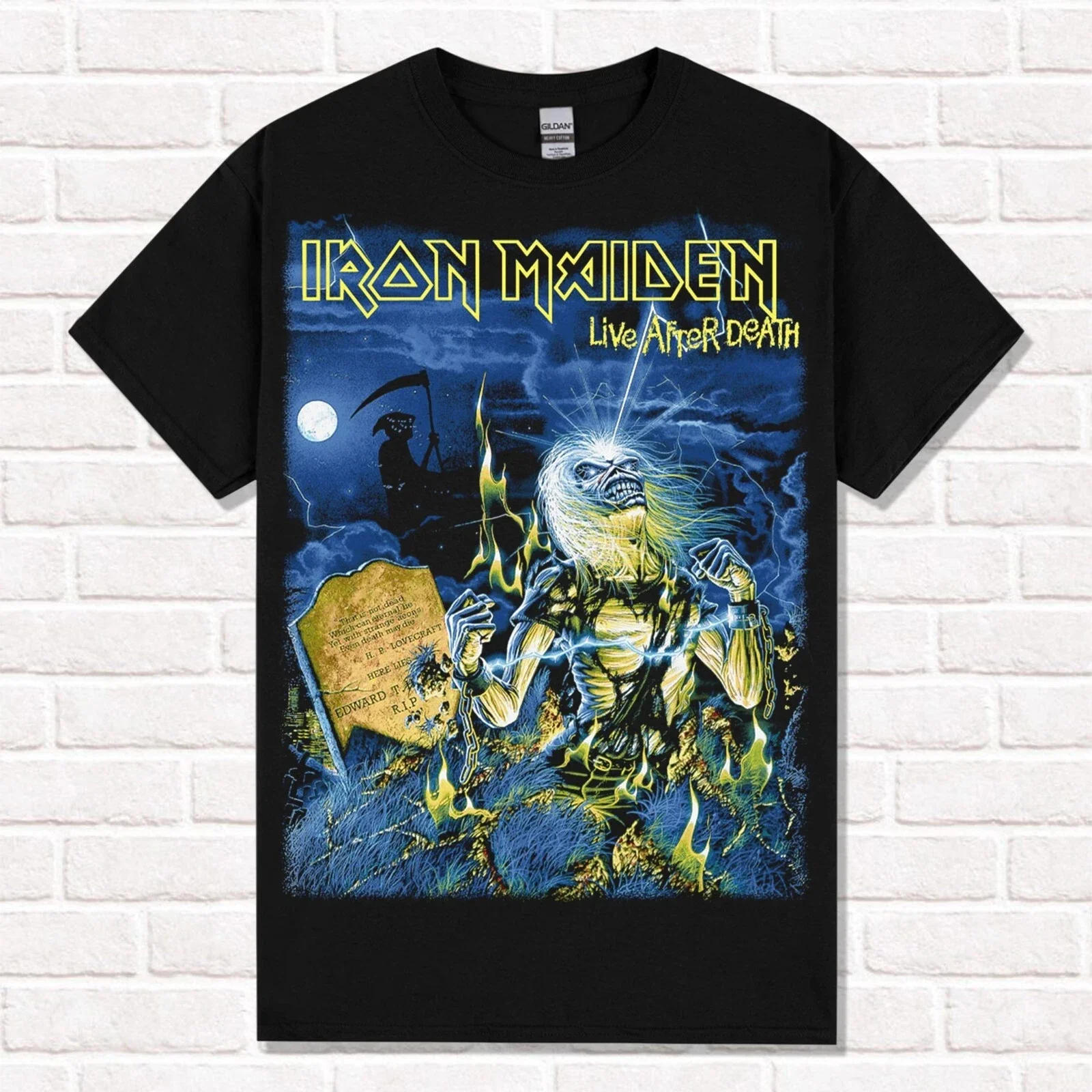 

Band Pattern Printed T-shirt Men's Summer Casual Versatile Comfortable Loose Short-sleeved Cotton Crew Neck Top Men's Clothing