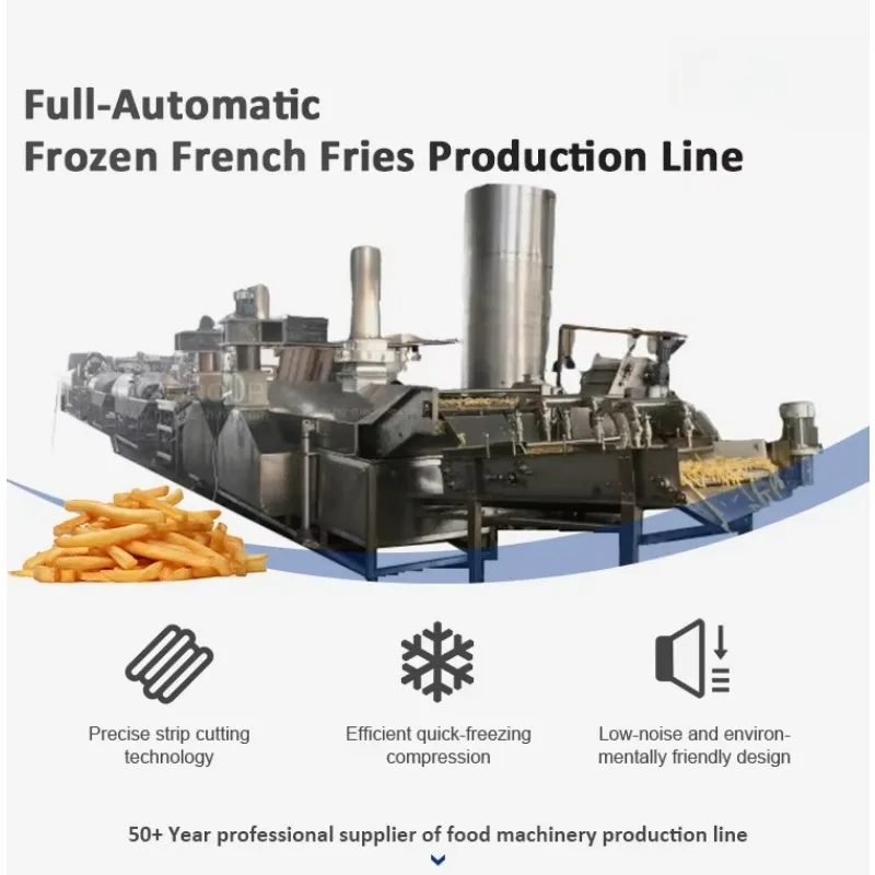 High Speed Industrial Frozen French Fries Production Line Compound Potato Chips Automatic Making Machine