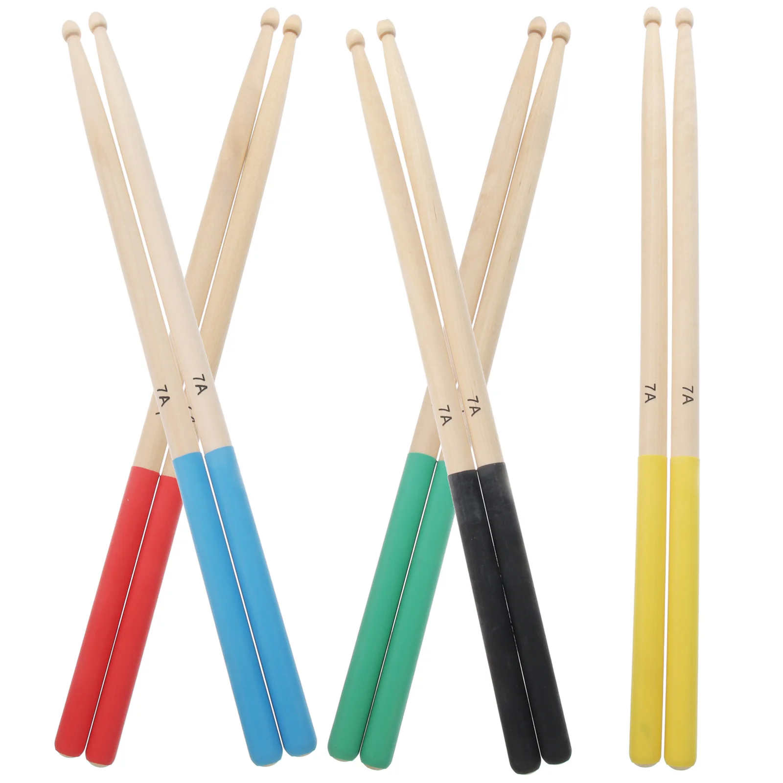 

7A Maple Wood Drum Sticks Multi Color Design For Kids Children Drums Accessories Drumstick Set Wood Tipped Mallets