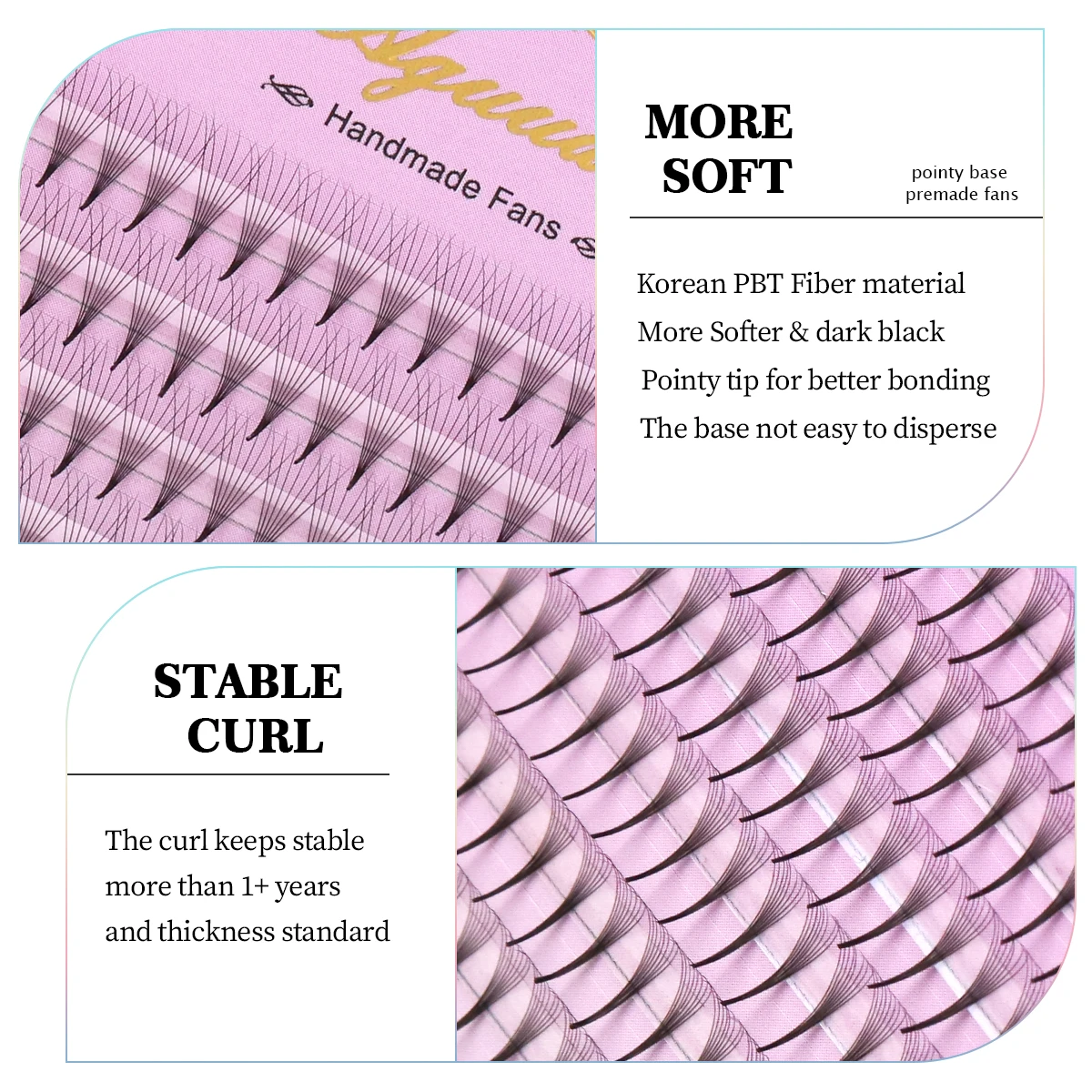 아구우드 대형 트레이 480개 팬 초슬림 얇은 뾰족한 베이스 프리메이드 래쉬 팬 4D 5D 6D 7D 8D 러시안 볼륨 래쉬 익스텐션 메이크업