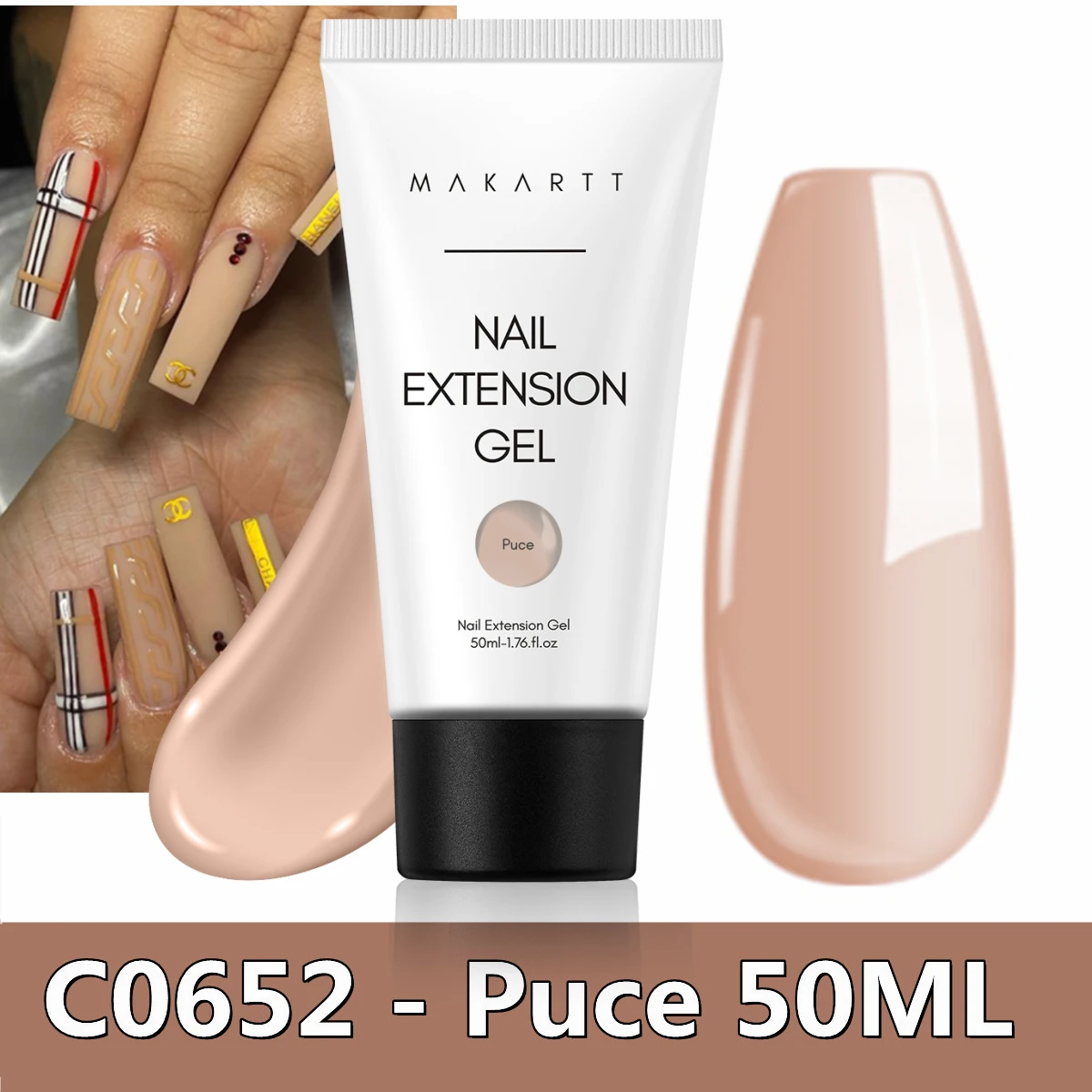 Makartt Poly Nagelverlengingsgel 50ML Roze Transparant Wit Blauw Acryl Nagelgel Trendy Nagelkunst Design Franse Manicure Voor Beginners
