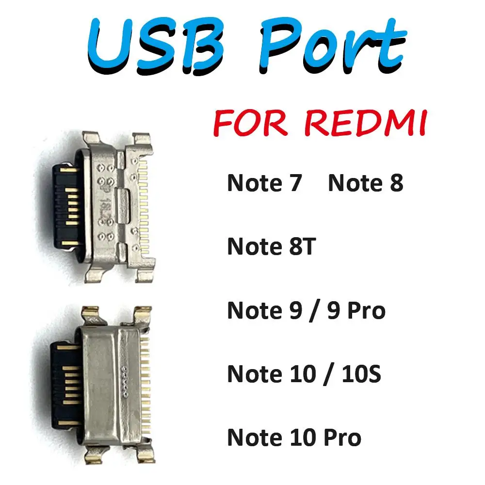 

Оригинальный разъем Micro Mini USB для Xiaomi Redmi Note 7 8 8T 10S 9S 9 10 Pro, сменный разъем для зарядного устройства