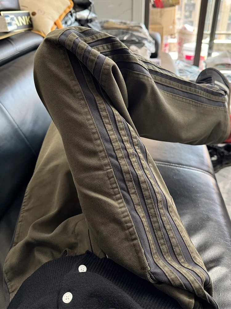 

Мужские повседневные брюки в американском стиле с полосками, весенне-осенние, свободного кроя, прямые, для работы и отдыха, спортивные брюки