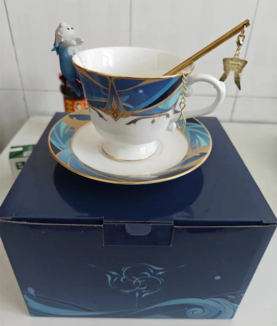 Disponibile Neuvillette Tazza da tè Ufficiale Genshin Impact Plate Set Tazza Dragon King Accessori Neuvillette Tazza da caffè Anime Toy Kids