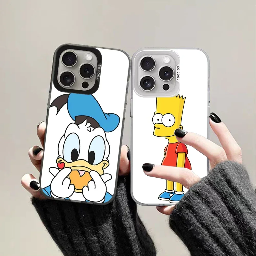 

Чехол для телефона Funny The S-simpsons) для iPhone 16, 15, 14, 13, 12, 11 Pro Max Plus, цветной противоударный серебряный чехол на заднюю панель