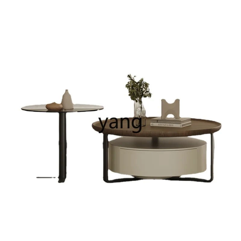 

Yjq Coffee Table Living Room Small Apartment Simple Modern Designer Rotatable Size round Combination