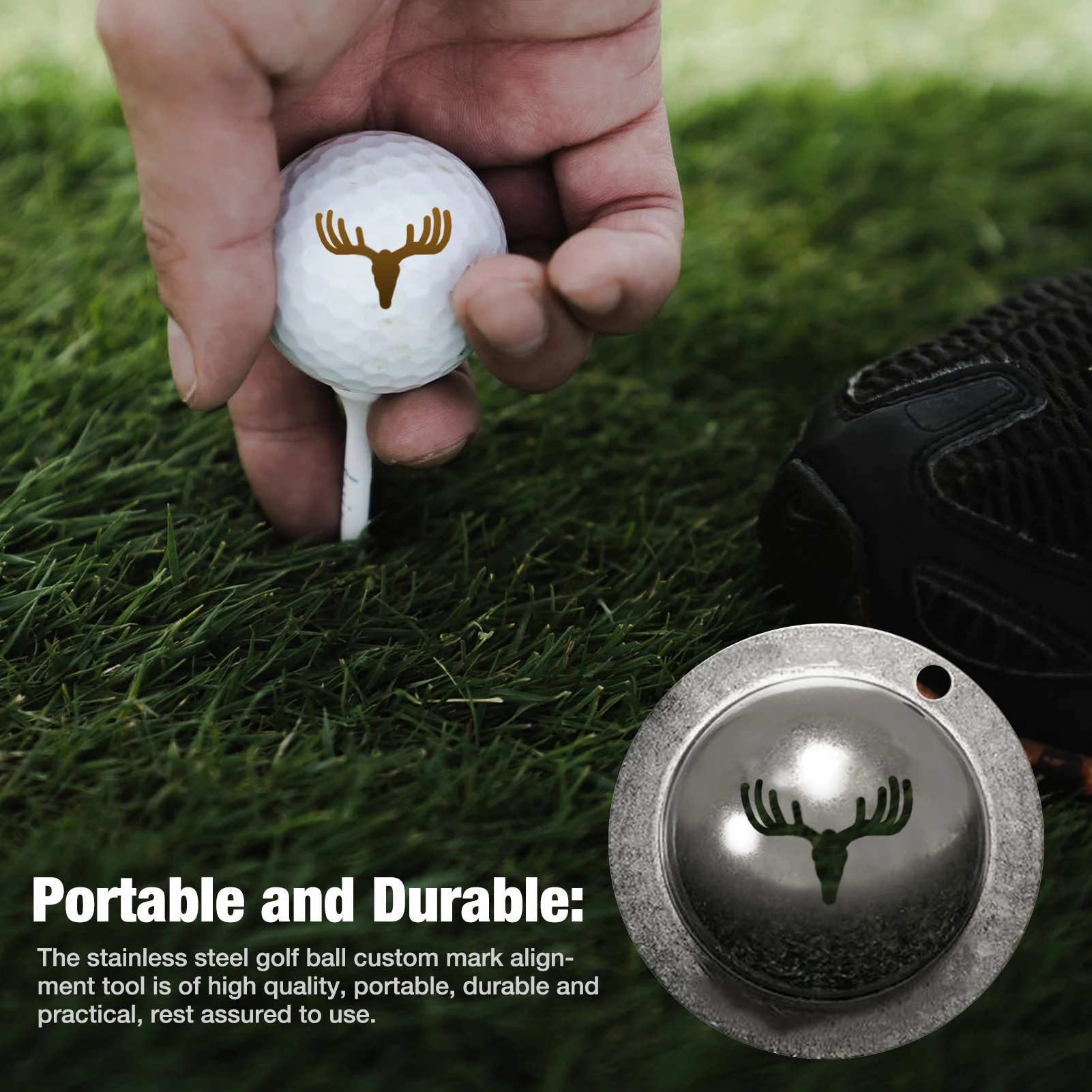 Golf Ball Line Marker Stencil Cute Pattern Alphabet Stainless Steel Marker Pen Golf Putting Positioning Aids Outdoor Golf Sport