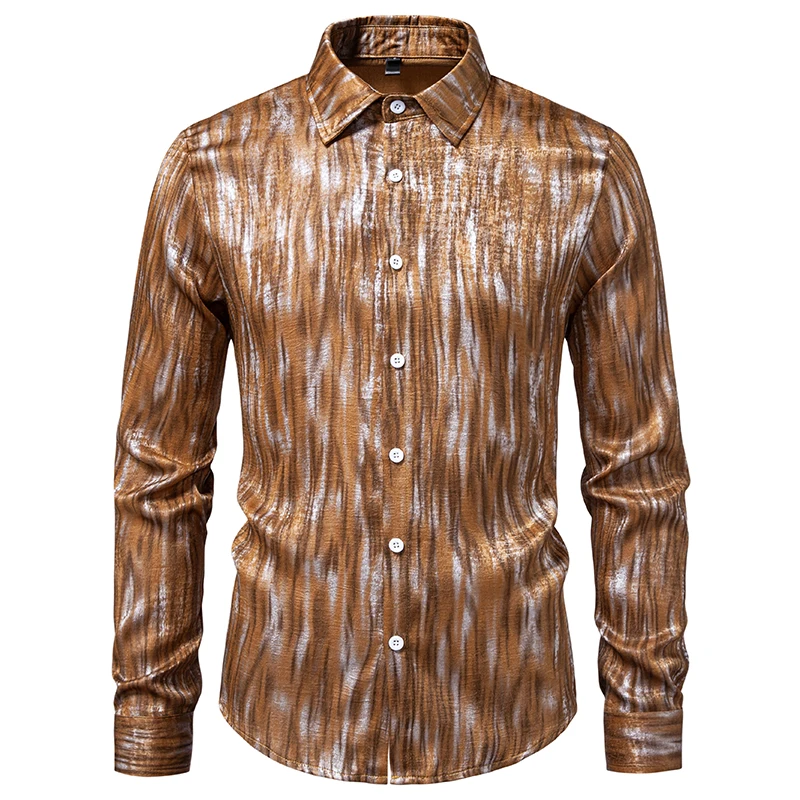 Men Long Sleeve Shirts Hawaii Style Single Breasted Collar Mens Dress Shirts Casual Male Chemise Hemd Homme Shirt S19
