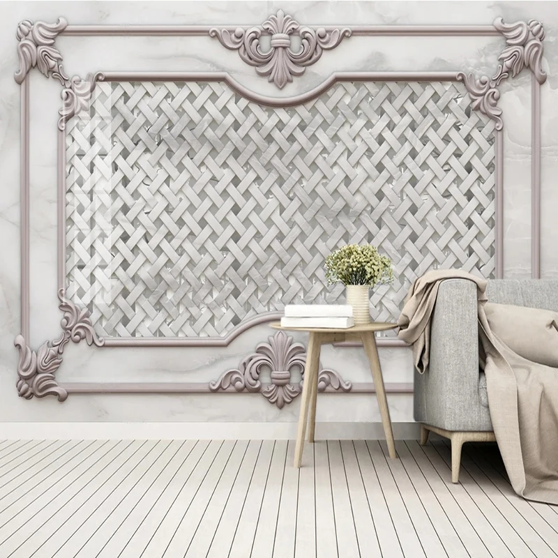 

3D Wallpaper Light Luxury Decorative Lattice Marble Mural Poster Living Room Sofa Backdrop Home Decor Papel De Parede Infantil