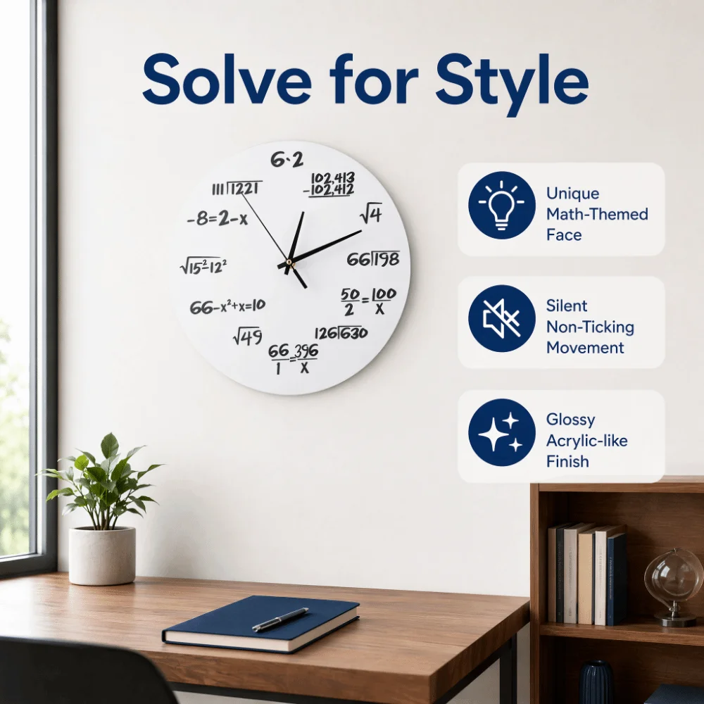 Density Board Circular Acrylic Silent Wall Clock White No Glass Cover Design No Tick Indoor Wall Timepiece 11.81in