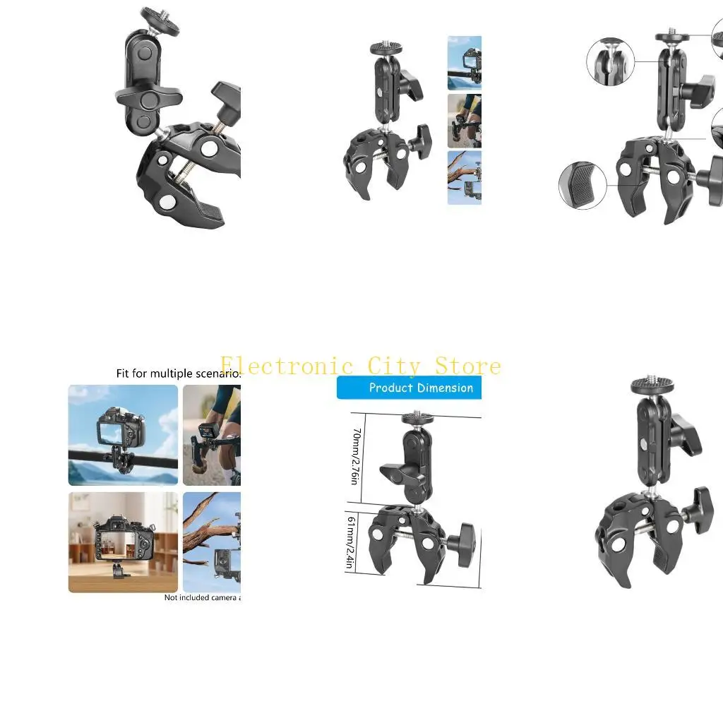 

Adjustable Aluminum Alloy Crabs Clamp For 13-50mm Gimbals Rod Camera Accessories HU8D