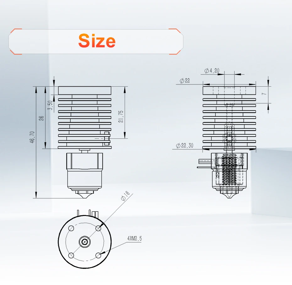 Trianglelab ® TCHC TD6S Kühlkörper Kompatibel mit TCHC TD6S Hotend TUN Düse Dünnwandiger Bi-Metall Heatbreak für 3D-Drucker – Detail 5