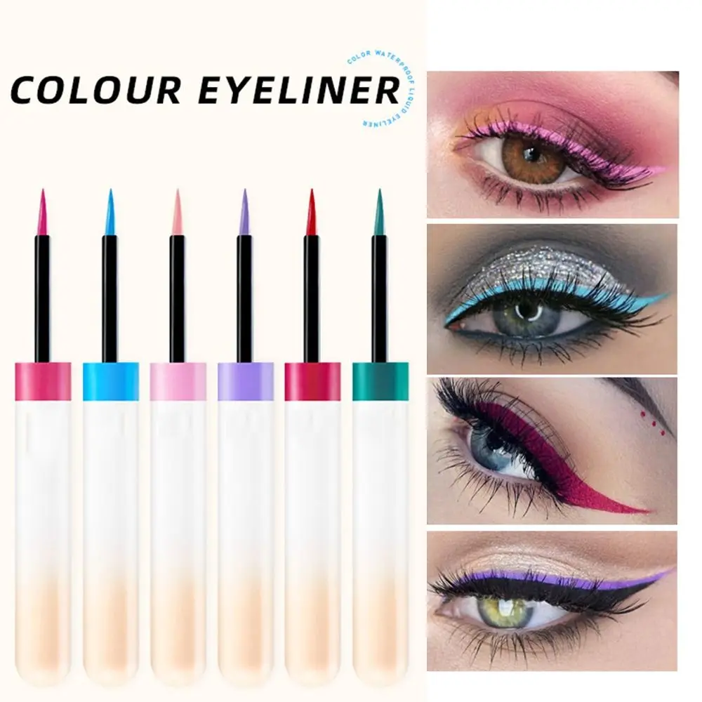 Ultra dünner flüssiger Eyeliner Bleistift wasserdichter schweiß fester Regenbogen Eyeliner Stift langlebiger bunter matter Eyeliner