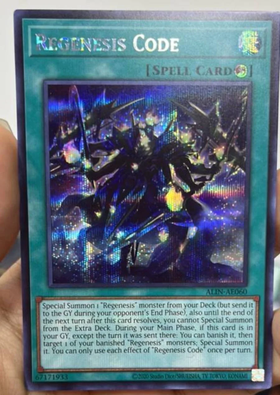 yugioh-konami-duel-monsters-alin-ae060-code-de-regenese-secret-rare-collection-asiatique-anglaise-carte-menthe