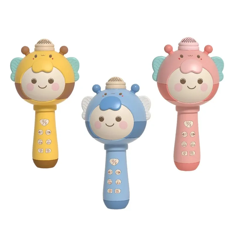 Microfono portatile con luce USB Macchina per karaoke per bambini Canta canzoni Giocattoli per ragazze Ragazzi Bambini Adulti Regali di compleanno educazione