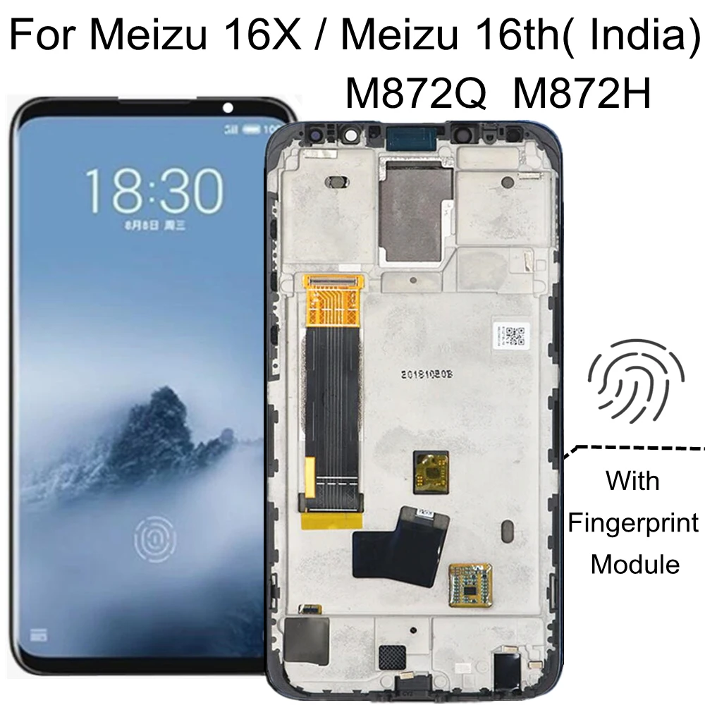 AMOLED FOR Meizu 16X M872Q M872H LCD Display Touch Screen Replacement Accessories For 16 X Meizu 16 (in India)  LCD