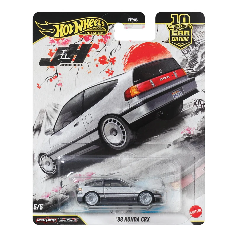Hot Wheels FPY86 9C1P Japan Historics 5 Honda CR-X/Nissan Skyline 2000GT-R/Toyota AE86/Datsun 6201/64 Metal Diecast Model Car