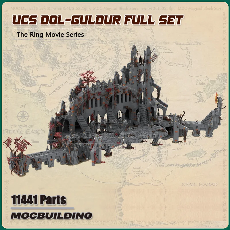 The Rings Movie UCS Dol-Guldur MOC Building Blocks Castle Architecture DIY Assembly Technology Bricks Collection Model Toys Gift