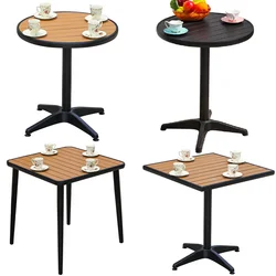 Mesa de madeira maciça para mobília ao ar livre, Nordic Round and Square, Mesa de lazer para pátio, café, mesa de jantar, varanda e sala