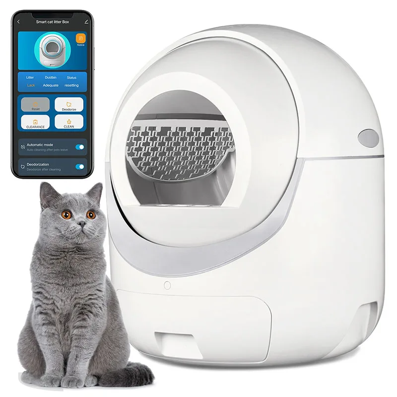 

Automatic Cat Toilet Self Cleaning Cats Sandboxs Smart APP Control Closed Large Tray Cat Training Products Detachable Bedpan