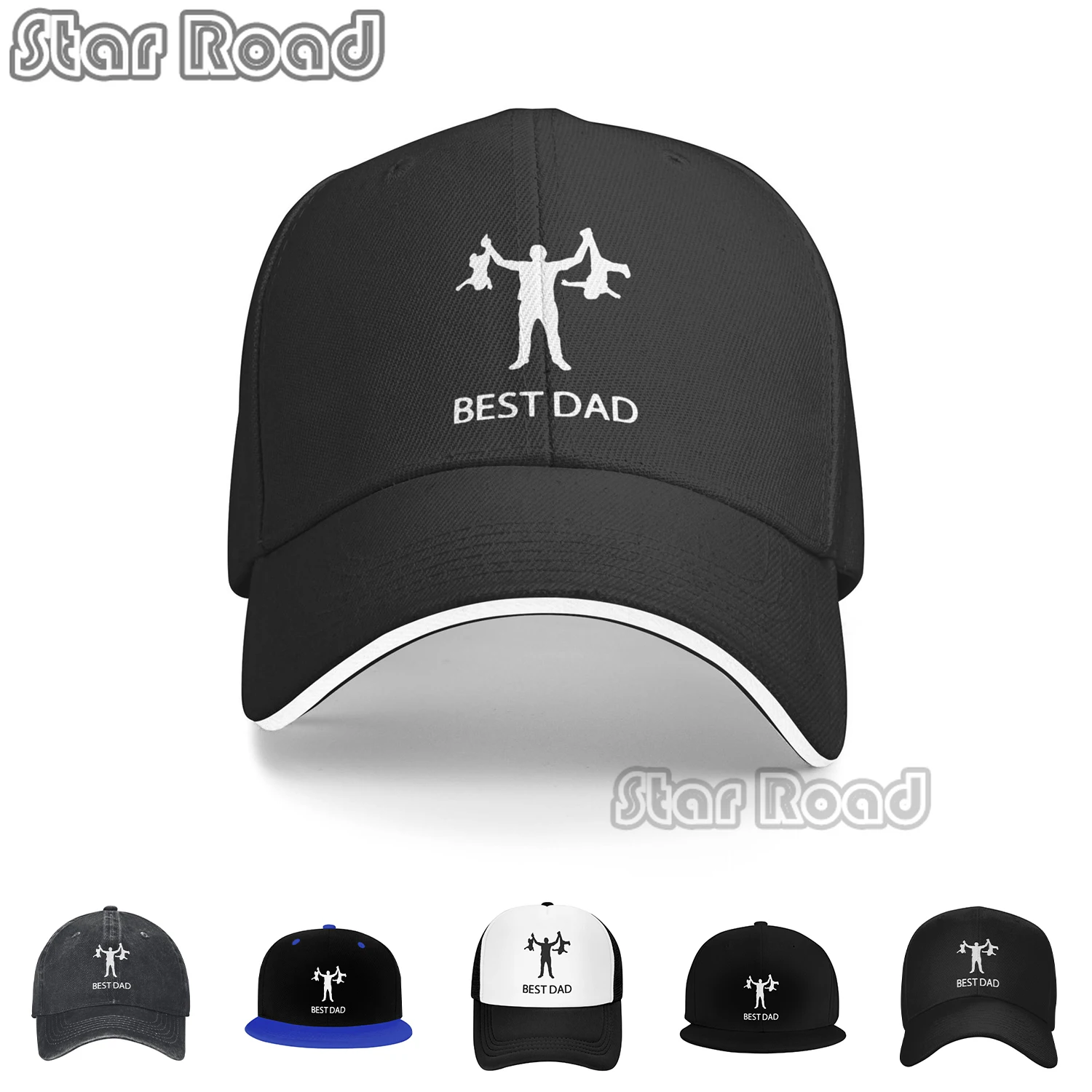 

Best Dad Baseball Cap Funny Design Father Day Cap 100% Cotton Fashion Good Dad Summer Adjustable Snapback Hat Bone for Unisex