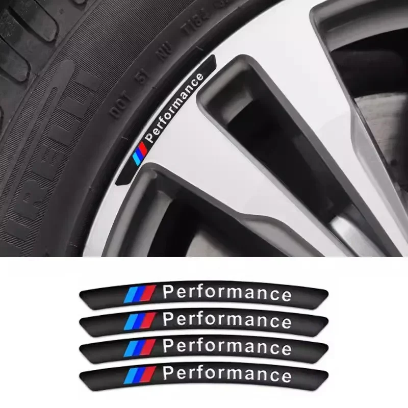 8pcs Car Wheel Hub Edge Sticker Auto Emblem Decoration For BMW M Power Performance F10 F31 E36 E39 E87 E90 X3 X5 M3 M5 X1 X3 X5