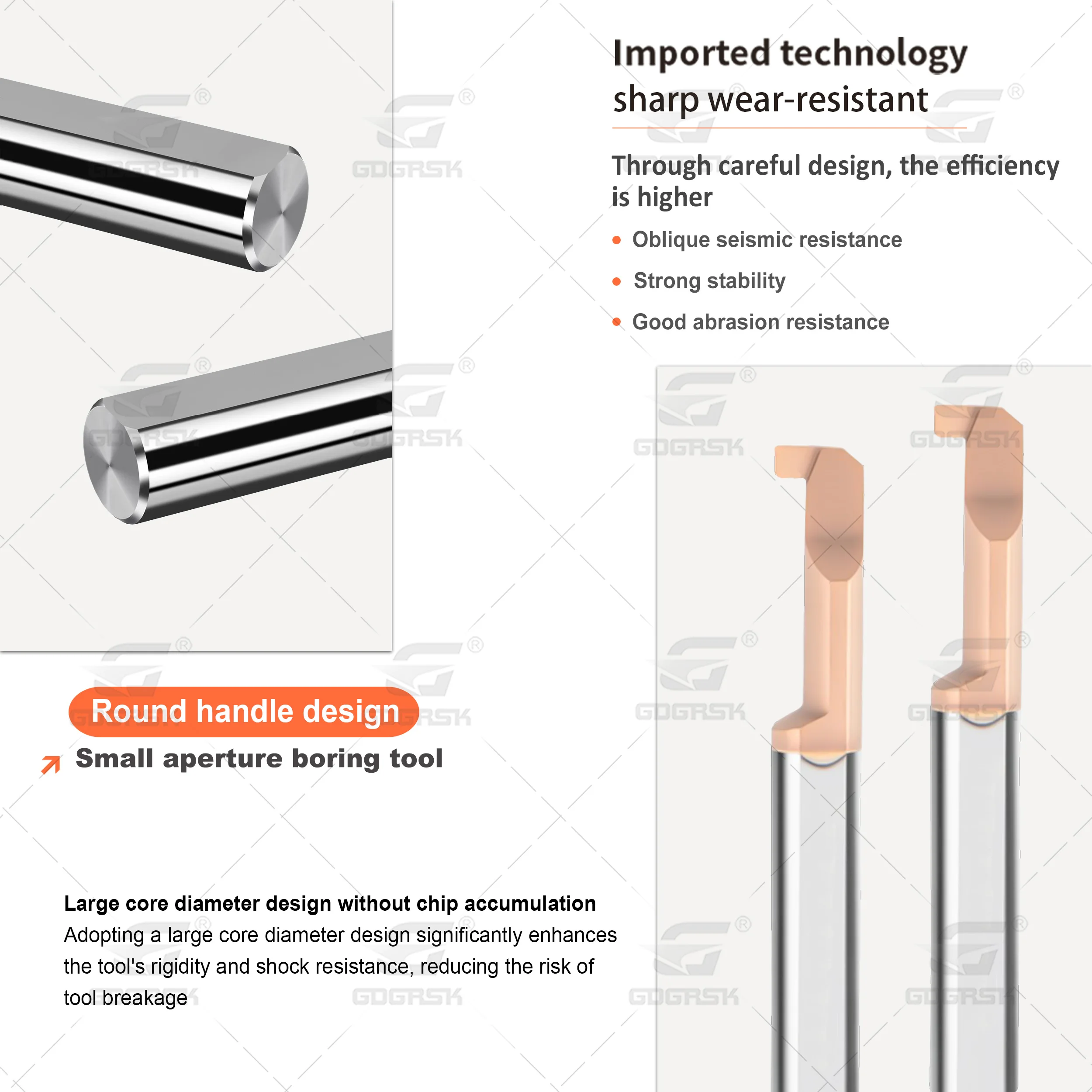 Herramienta de torno CNC serie MGR herramientas de perforación de orificio pequeño MGR3 MGR6 MGR 10 B0.5 B1.0 L10 L15 herramientas de perforación sísmica de acero de tungsteno General