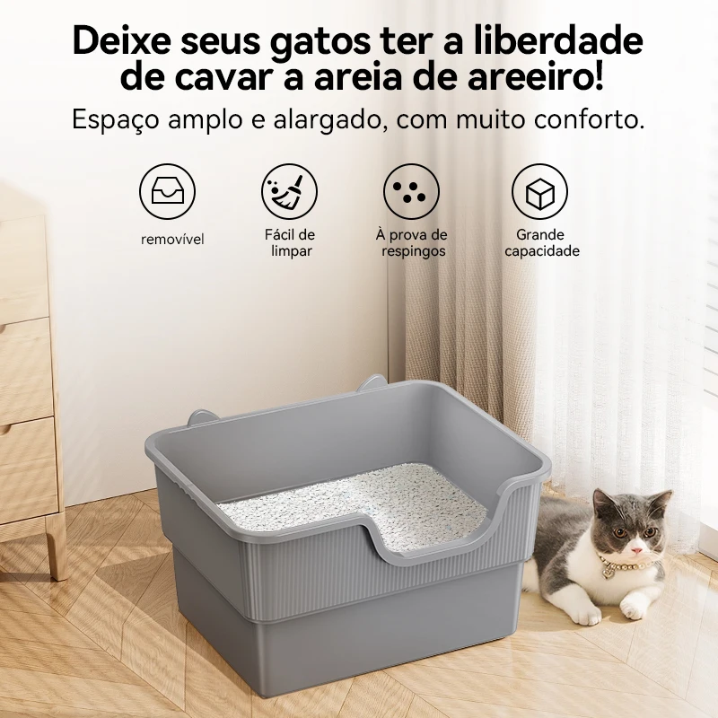 Image of Amicura Cura Lite Lettiera per gatti Semi-chiusa Vassoio per gatti antispruzzo Toilette per gatti Pulizia lettiera extra large Vassoio per animali domestici Padella cod004