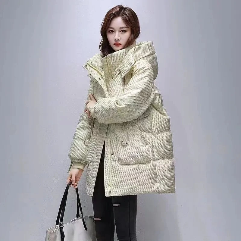 New Winter Medium Length Down Cotton Jackets Women Cotton Padded Coat Female Thicken Warm Snow Detachable Hooded Parka Overcoat