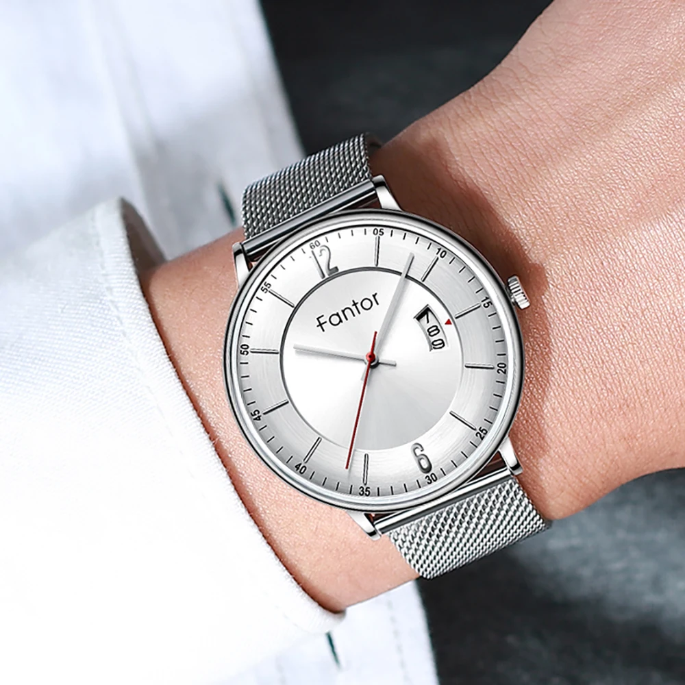 Fantor Brand Men Luxury Fashion Business Waterproof Quartz Date Man Casual Wrist Watch Blue