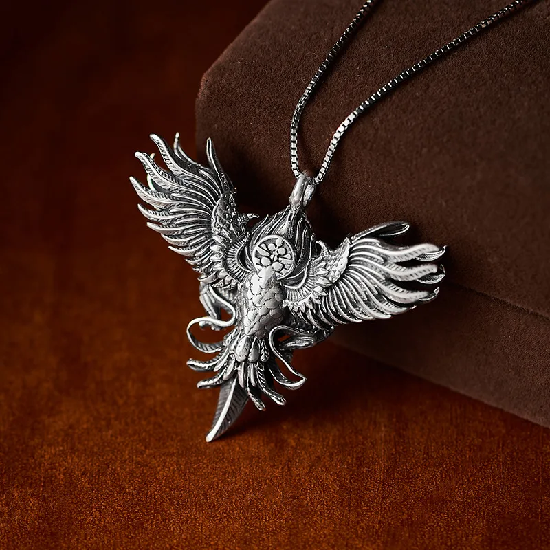 S925 Sterling Silver Pendant for Women Men Domineering Roc Spreading its Wings Ghost Quartz Charm Fashion Jewelry Wholesale