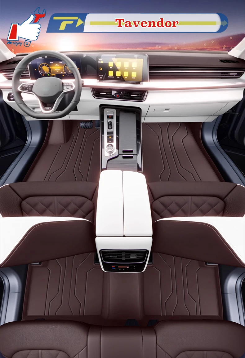 

Автомобильный коврик с левым рулем для Vw Tavendor 2022-2025, коврик для ног с полным поверхностным приводом, напольный ковер, водонепроницаемый коврик