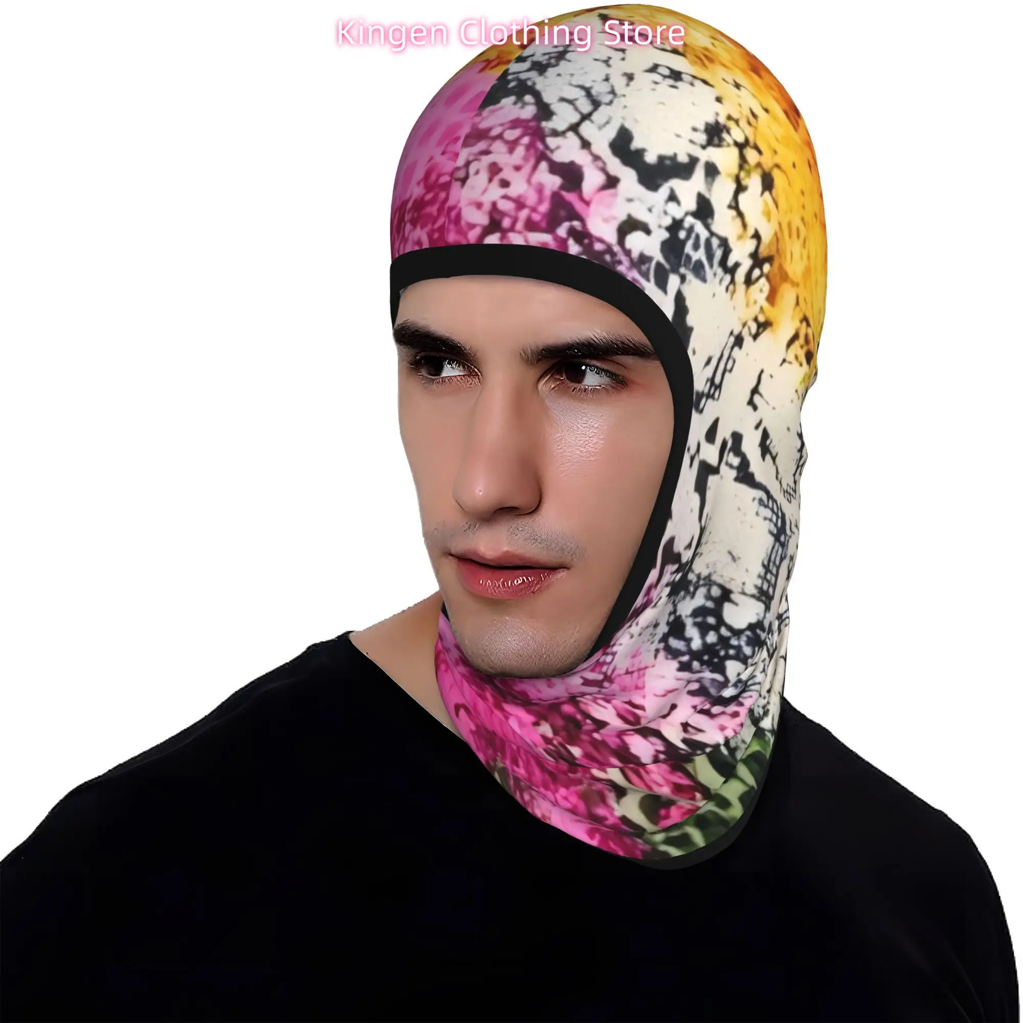 1pc Multicolor Snake Skin Texture Collage Mask Hip-Hop Street Style Half-Face Cover for Men & Women Breathable Textile Fabric Fu