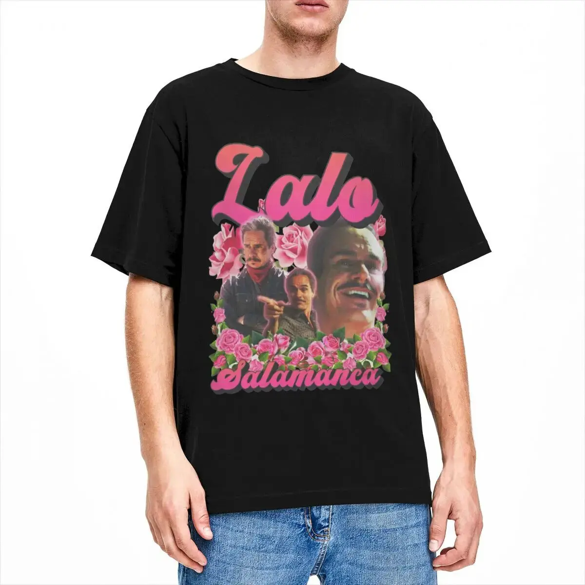 Camisetas divertidas de Lalo para hombre y mujer, camisa de manga corta con cuello redondo, 100% algodón, color rosa