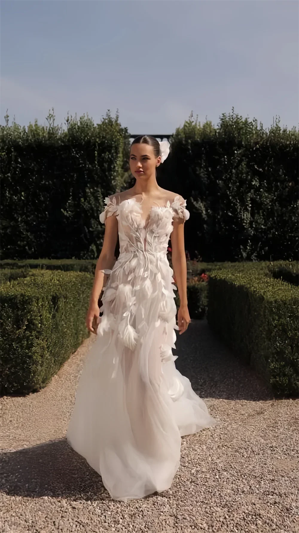 Galajurk Formele Saudi-Arabië Off-The-Shoulder A-Line Open Rug Rokken Gedrapeerd Tule Alencon Kant Applique Op Maat Met