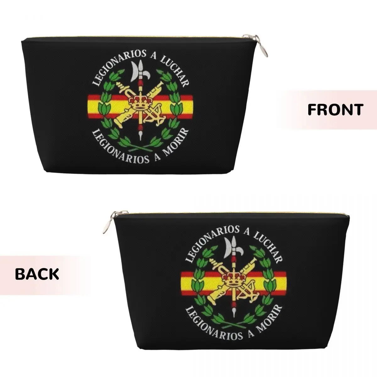 Custom Spanish Legion Toiletry Bag for Women Coat of Arms of Spain Makeup Cosmetic Organizer Lady Beauty Storage Dopp Kit Case