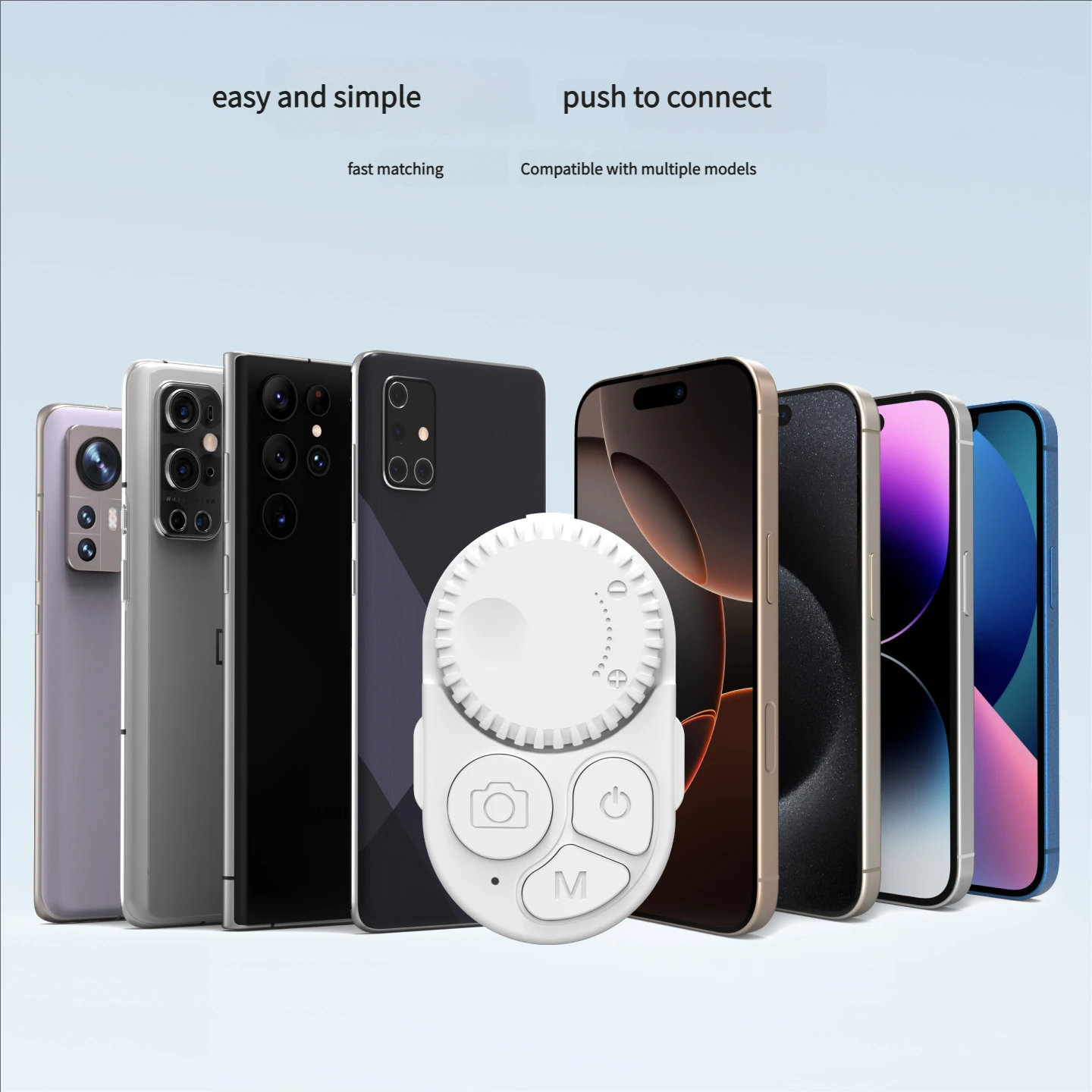 Smart Bluetooth Remote Control Mouse Wheel Focus Zoom Selfie Wireless Controller Tiktok Video Novel Page Turner For CellPhone