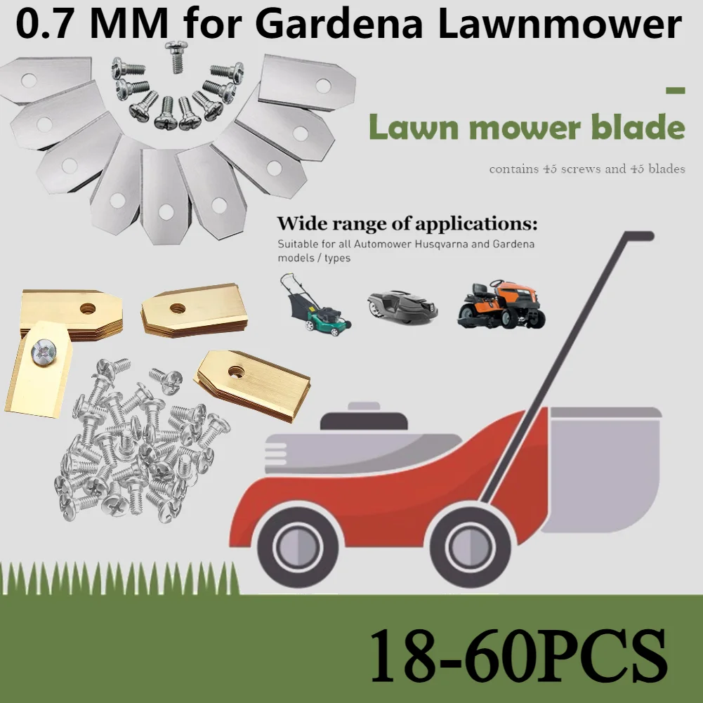 60-18-teiliges Edelstahl-Schneidmesser-Set mit Schraubensatz als Ersatz für Roboter-Rasenmäher/Gardena Roboter-Rasenmäher-Teile