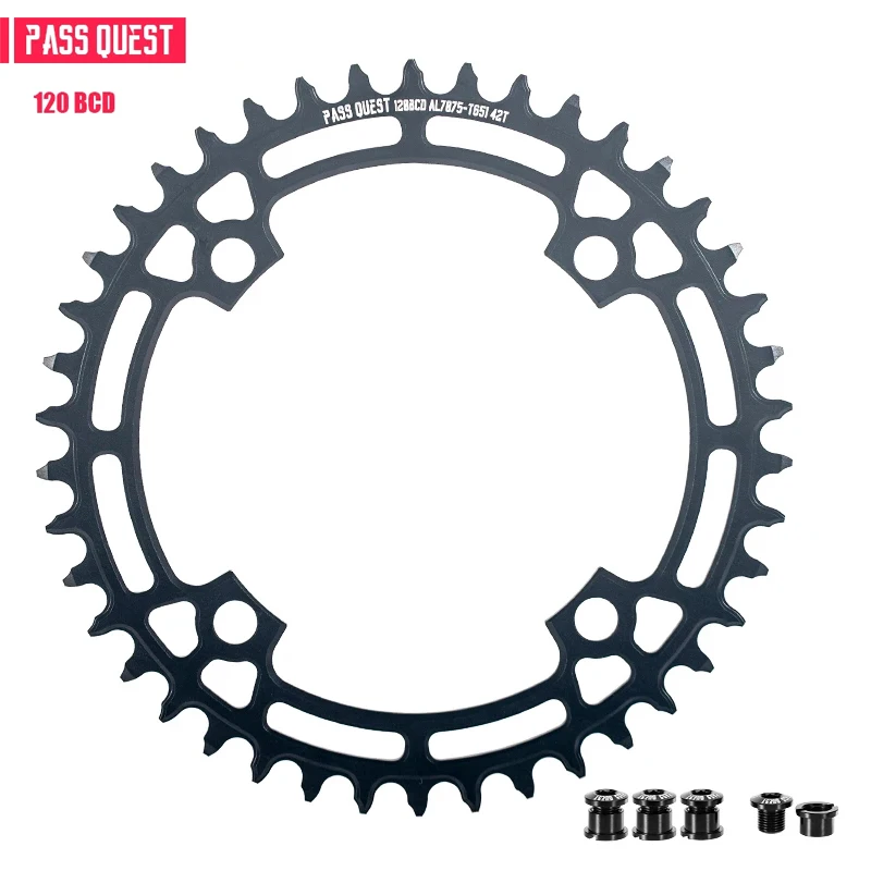 

PASS QUEST-Round Universal 120 BCD chainring Narrow Wide Chainring Road Bike Chain Wheel Crankset Tooth High Quality