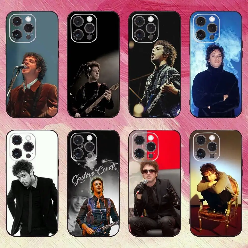

Singer G-Gustavo C-Cerati Phone Case For iPhone17,16,15,14,13,12,11 Plus,Pro Max Soft Black Cover