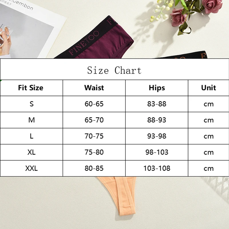 FINETOO 6Pcs Women Cotton Thongs Panties Female Ribbed High Rise G-String Ladies Sexy Bikini 6 Solid Color Girl Soft Intimates - Image 6
