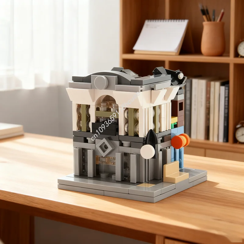 

214pcs MOC Mini Modular Brick Bank Minied Model Building blocks Architecture toy Assemble Christmas gift DIY idea Kids Birthday