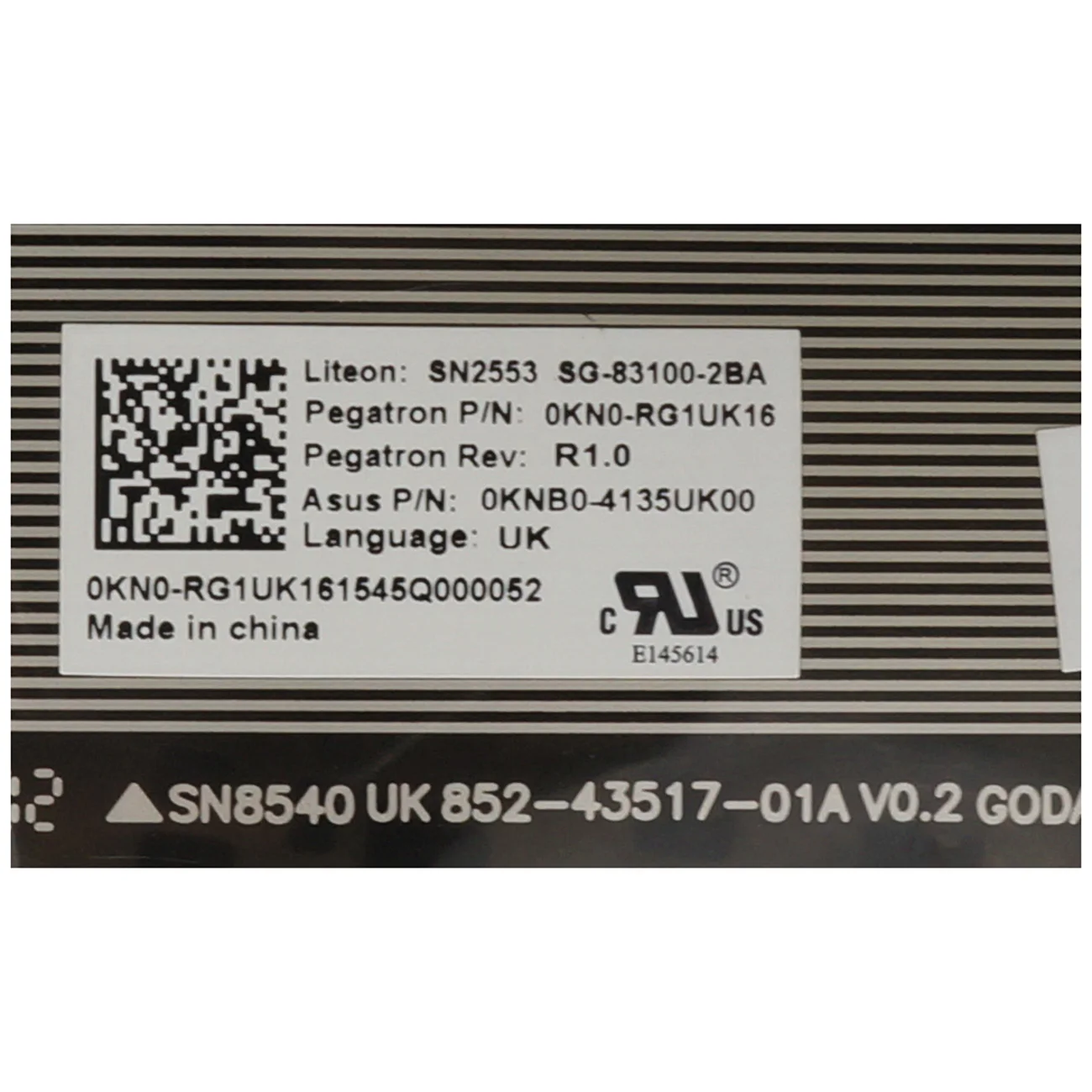 Teclado para ASUS R455LN R455WA R455WE X451C X451CA X451M X451MA X451MAV A451C A451CA F451C F451CA F451M F451MA D450C D450CA UK