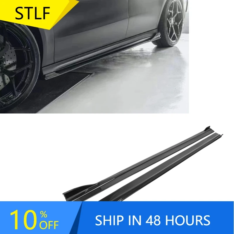 تنورة جانبية طراز STLFC من ألياف الكربون FD لسيارة Mercedes Benz CLA Class W118 Sports 2020 + تنانير جانبية من ألياف الكربون السوداء اللامعة W118 #1