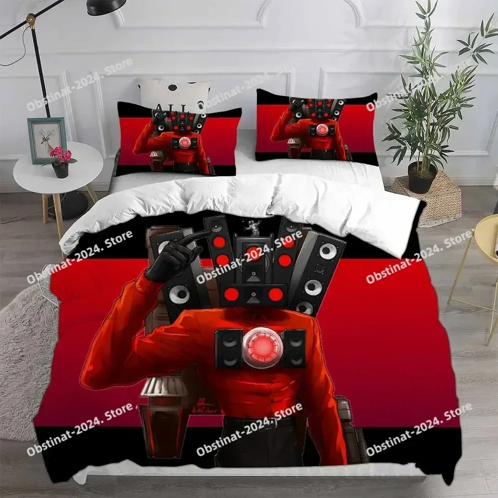 Game Skibidi Toilet Arale Comforter Printed Duvet Cover Pillowcase Bedding Set Bed Linen Sheet Quilt Cover Full Queen King Size