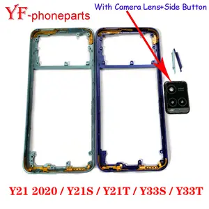 Bilashmart Best Quality Middle Frame Vivo Y21 2020 / Y21s / Y21t / Y33s / Y33t Middle Frame Housing Bezel Cover + Camera Lens + Button